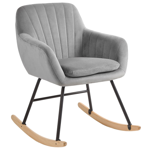 Beliani Rocking Chair LIARUM Velvet Grey
