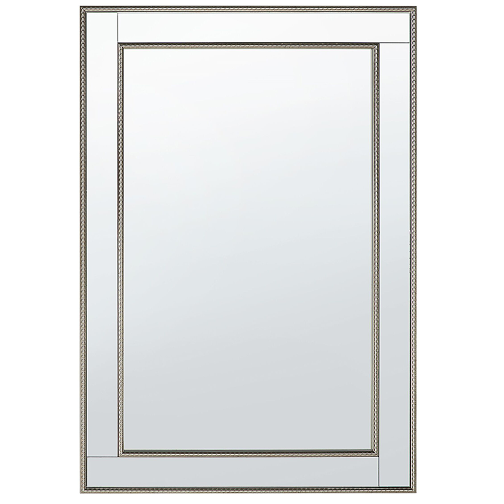 Photos - Wall Mirror Beliani  FENIOUX 60 cm 90 cm Silver Red 110062 