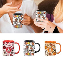 Tazza da Caffè 3D Halloween Tazza da Caffè In Ceramica con Manico Tazza da Tè Spettrale da 350 Ml per Tavolo da Pranzo Scolastico SP-1