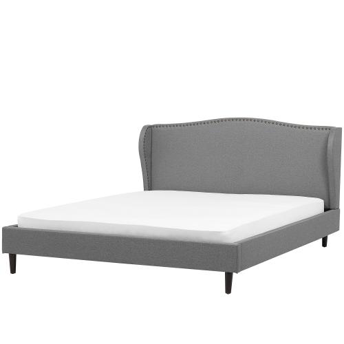 Beliani Bed Fabric COLMAR 160 x 200 cm (EU King Size) Grey