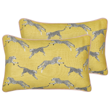Set of 2 Decorative Cushions ARALES Cotton 30 x 50 cm Yellow