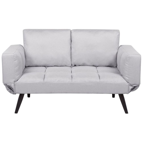 Beliani Sofa Bed 2 Seater BREKKE Fabric Light Grey