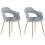 Beliani Set of 2 Dining Chairs UTICA Light Grey 1