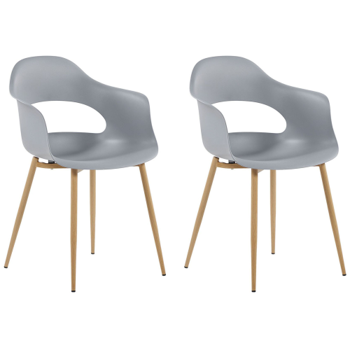 Beliani Set of 2 Dining Chairs UTICA Light Grey