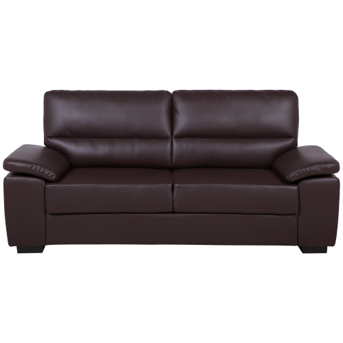 Beliani Sofa 3 Seater VOGAR Faux Leather Dark Brown