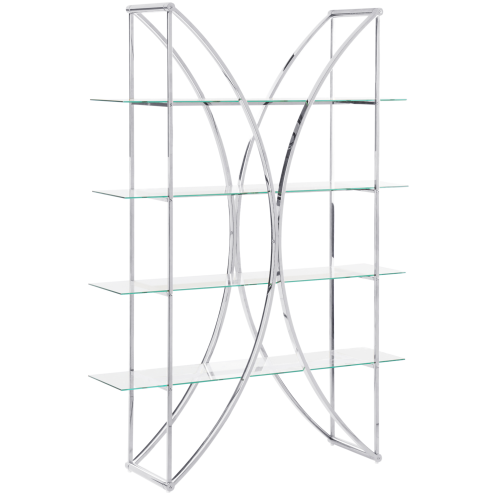 Beliani 4 Tier Shelving Unit HOLLOW Metal 175 cm Silver