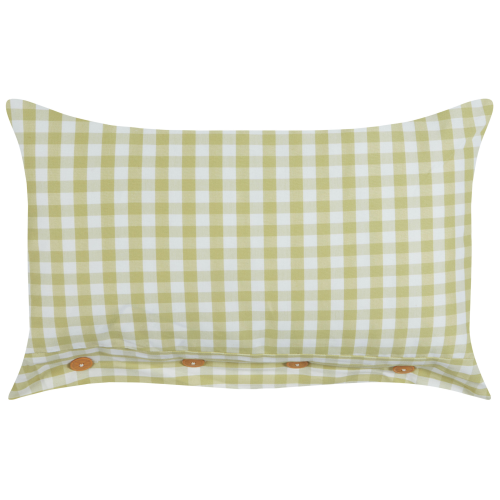 Beliani Throw Cushion TALYA 40 x 60 cm Olive Green Checked