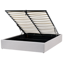 Ottoman Bed without Headboard DINAN Fabric Light Grey 160 x 200 cm (EU King Size)