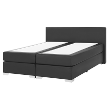 Divan Bed Faux Leather PRESIDENT 160 x 200 cm (EU King Size) Black