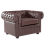 Beliani Armchair CHESTERFIELD Leather Brown 1