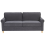 Beliani Sofa 3 Seater RONNEBY Velvet Dark Grey 1