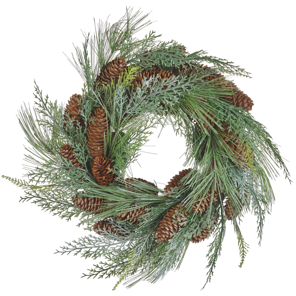 Beliani Christmas Wreath Asturia Green 34 Cm
