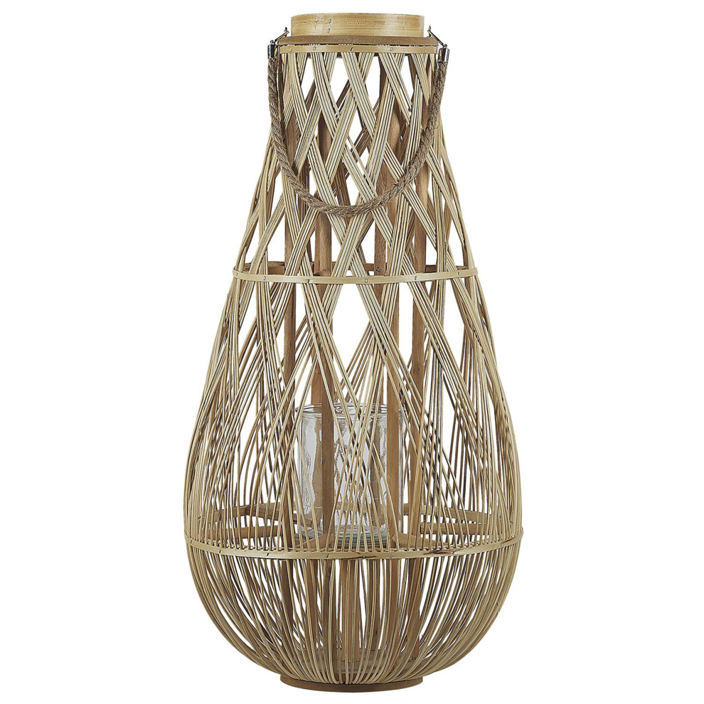 Beliani Lantern Tonga Bamboo 77 Cm Natural