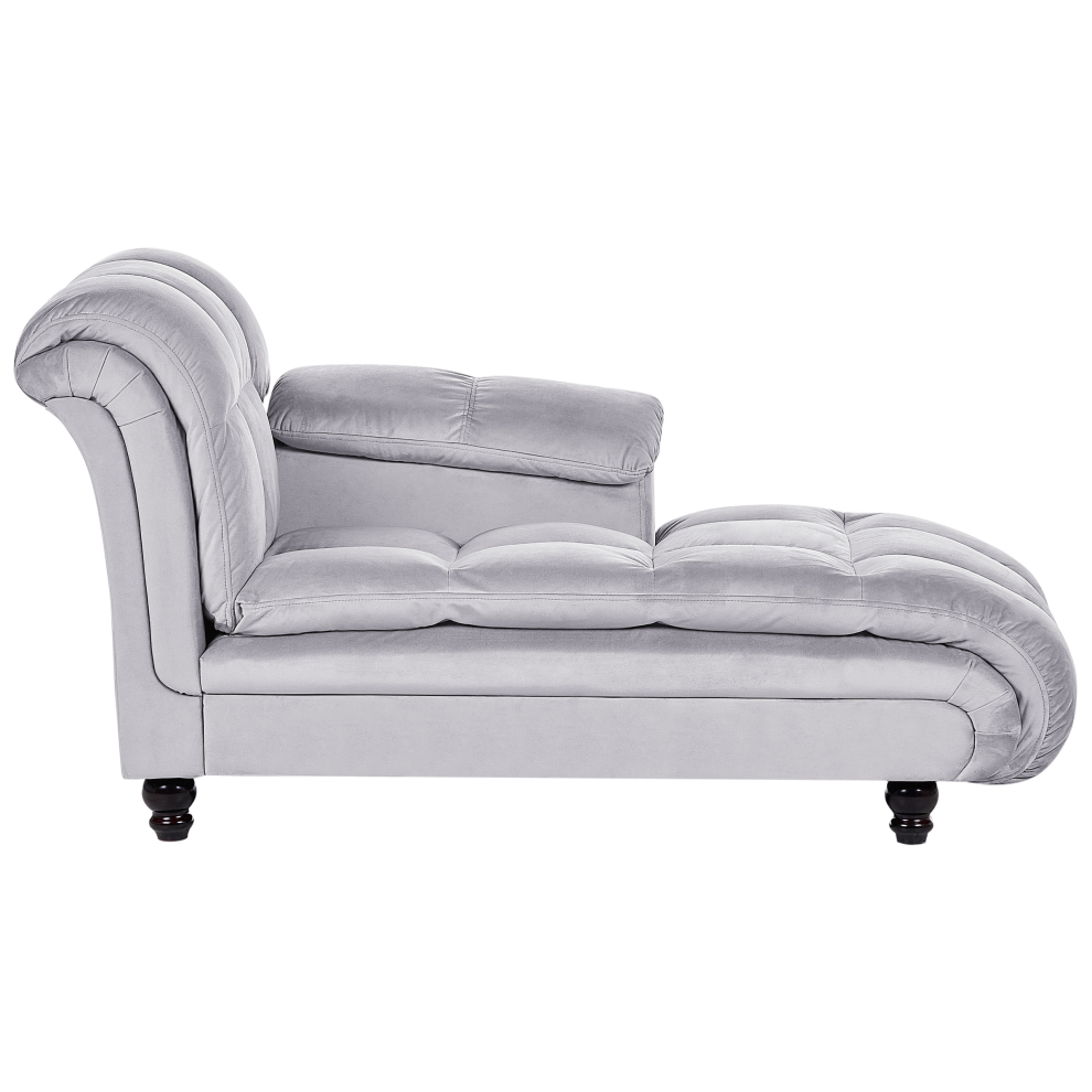 Photos - Sofa Beliani Left-Hand Chaise Longue LORMONT Velvet Light Grey