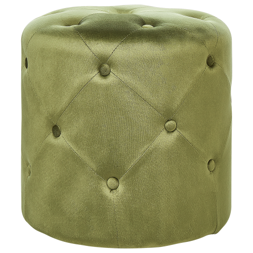 Beliani Pouffe COROLLA Velvet Olive Green