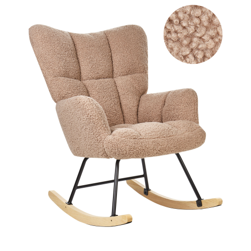 Beliani Rocking Chair OULU Boucle Beige