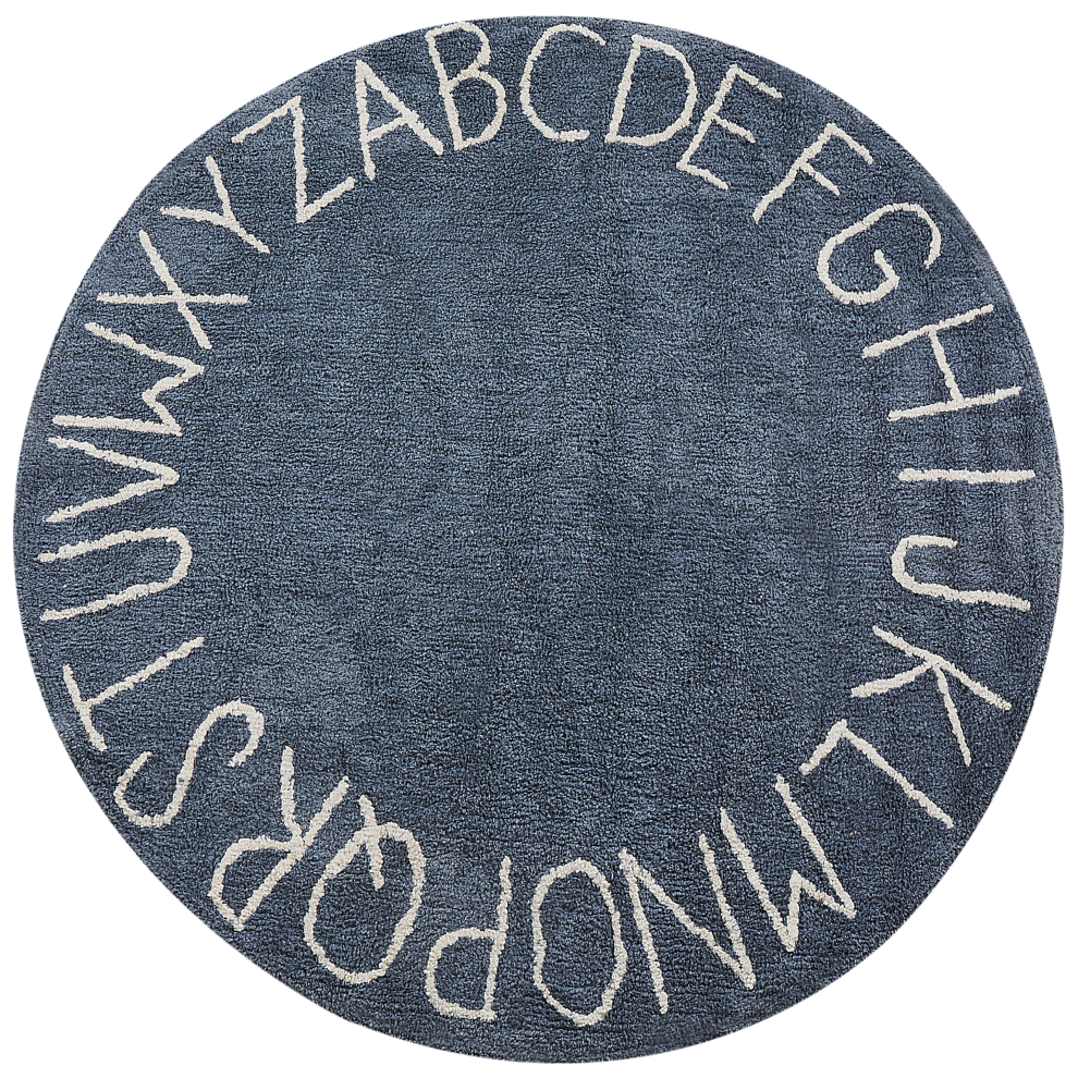 Photos - Area Rug Beliani Kids Rug VURGUN Dark Blue ø 120 cm Cotton 