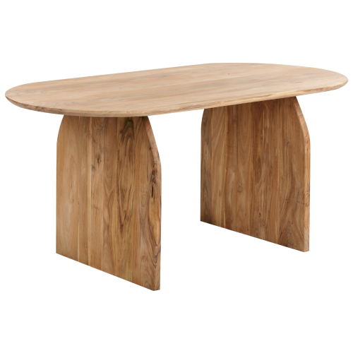 Beliani Dining Table SKYE Brown 90 cm 180 cm Acacia Wood