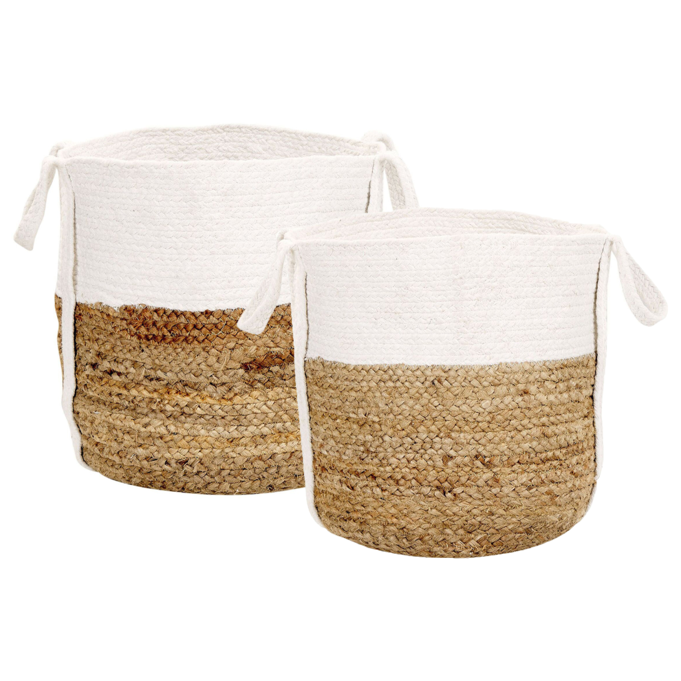 Photos - Other Decoration Beliani Set of 2 Baskets BELLPAT Jute Natural 