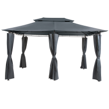 Gazebo COLOS 400 cm 300 cm Metal Graphite Grey