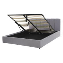 Ottoman Bed DREUX Fabric Light Grey 140 x 200 cm (EU Double)