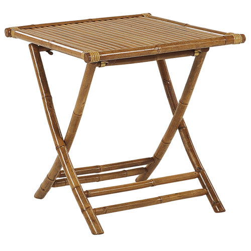 Beliani Bistro Table MOLISE 70 cm 70 cm Bamboo Brown