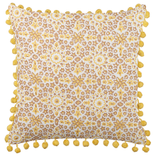 Throw Cushion LYCROIS Cotton 45 x 45 cm Yellow Floral Pattern