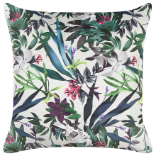 Throw Cushion GASTERIA 45 x 45 cm Velvet Green Plant Pattern