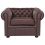 Beliani Armchair CHESTERFIELD Leather Brown 6