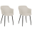 Beliani Set of 2 Dining Chairs ELIM Fabric Light Beige 1