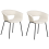 Beliani Set of 2 Dining Chairs ELMA Fabric Light Beige 1