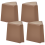 Beliani Set of 4 Garden Stools EVROS Brown 1