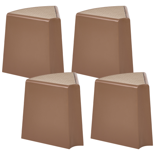 Beliani Set of 4 Garden Stools EVROS Brown