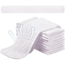 10 Pcs 6 Layer Bra Liner Sweating, Cotton Sweat Liner Under Bra Pad Breast Washable Rectangle Absorb for Women Supply