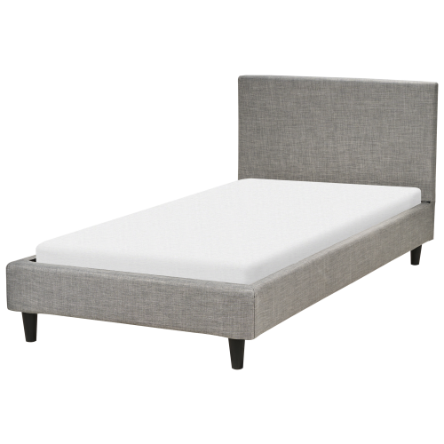 Beliani Bed Fabric FITOU 90 x 200 cm (EU Single) Light Grey