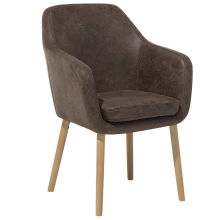 Dining Chair YORKVILLE Faux Leather Dark Brown