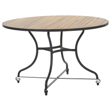 Garden Dining Table LASCARI 120 cm 120 cm Acacia Wood Light Brown