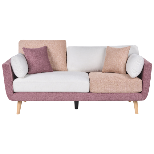 Beliani Sofa 3 Seater BOLGA Fabric Pink