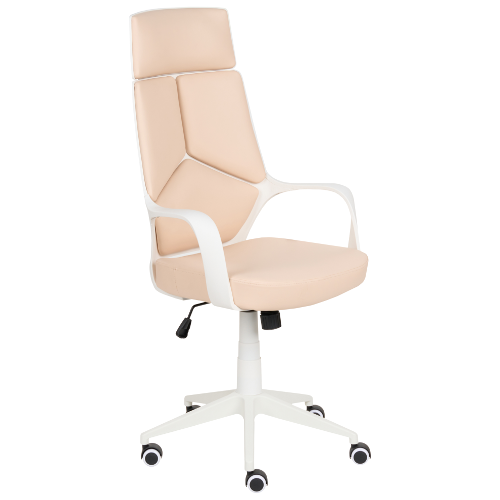 Beliani Office Chair Delight Faux Leather Peach Pink