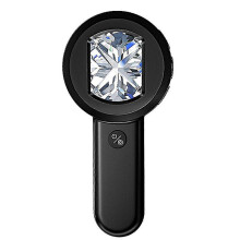 USB Charging 100X Reading Loupe with 8 LED Light Rechargeable Portable Magnifier 2 Lighting Modes for Seniors Reading