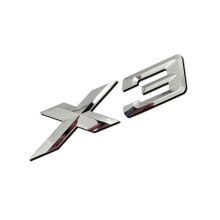 Emblema trasero brillante plateado X3 para portón trasero, modificación de tuning para E83 F25 G01