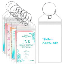 Cruise Luggage Tags XXL, 8 Pieces, Transparent PVC with Metal Bands, Fits Aida Cruises