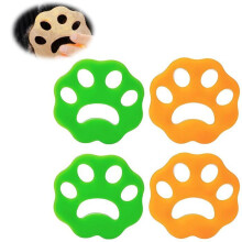 Bolas reutilizables para eliminar el pelo de mascotas, aptas para lavadora, paquete de 4 unidades, con diseño de garra de gato, ideales