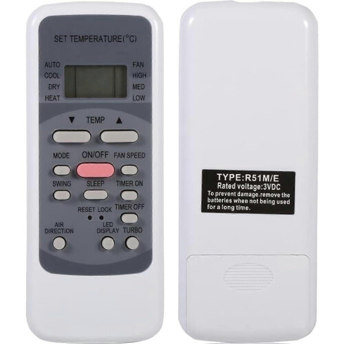 Universal Remote Control Replacement for Midea Air Conditioner (Type: R51M/E)
