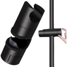 2025 Sort brusehoved til brusestang 18-25 mm massiv ABS fortykket og opgraderet version af brusehovedholder