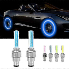 2025 4pcs Car Wheel Led Light Motocycle Bike Light Tire Valve Cap Decorative Lantern Tire Valve Cap Flash Spoke Neon Lamp_CP