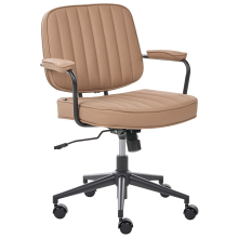 Desk Chair BERNE Faux Leather Light Brown