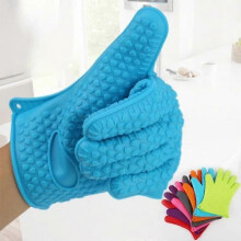 1ks silikónové rukavice so vzorom srdca, protišmykové, odolné voči teplu, na varenie a pečenie v rúre