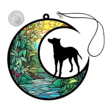Hund på månen akryl vindusanheng 2 stk hengende ornament til dekorasjon