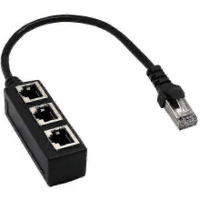 Splitter de cablu de rețea cu 1 porturi până la 3 porturi, cablu prelungitor Ethernet de la unu la trei porturi